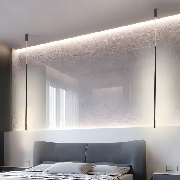 Black Long Vertical Linear LED Pendant Ceiling Light - Image 3
