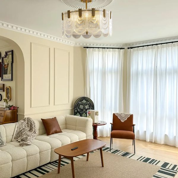 Round French Court Style Glass Three Step Dimming Modern Chandeliers - Image 3