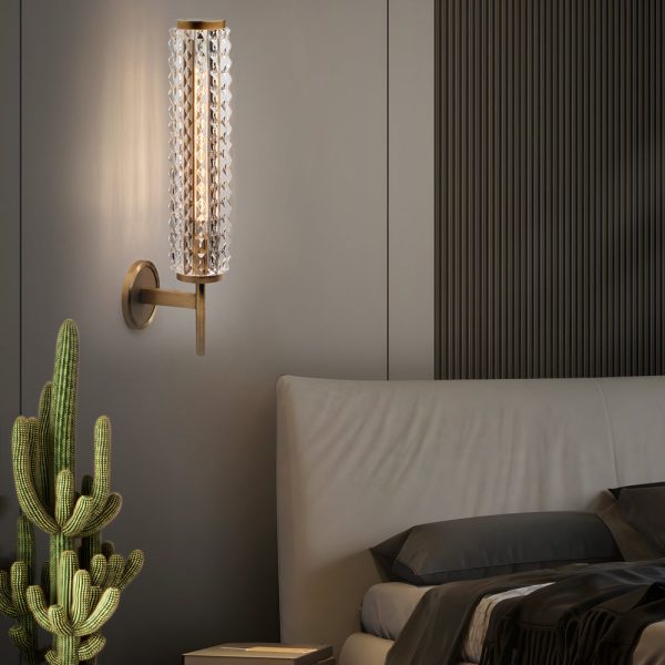 Creative Luxury Glass Copper American-Style Bedroom Wall Lights Indoor - Image 2