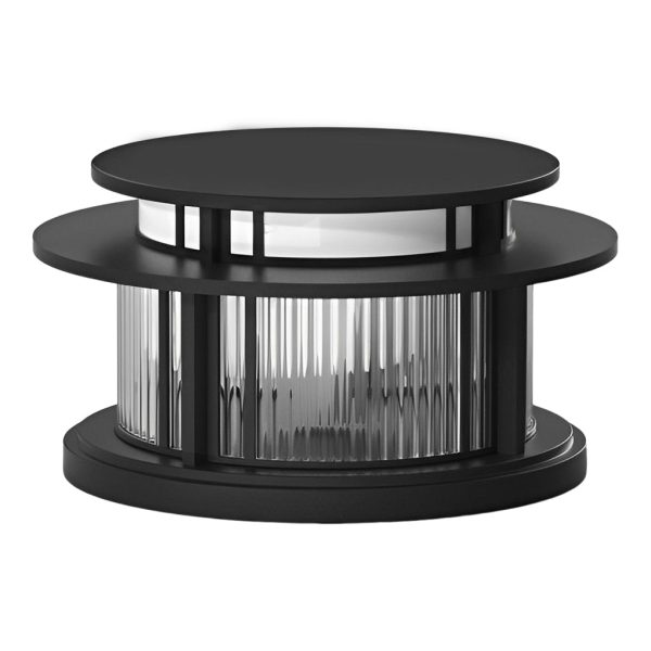 Round Waterproof Led Black Modern Solar Fence Post Lights Pillar Light - Image 6