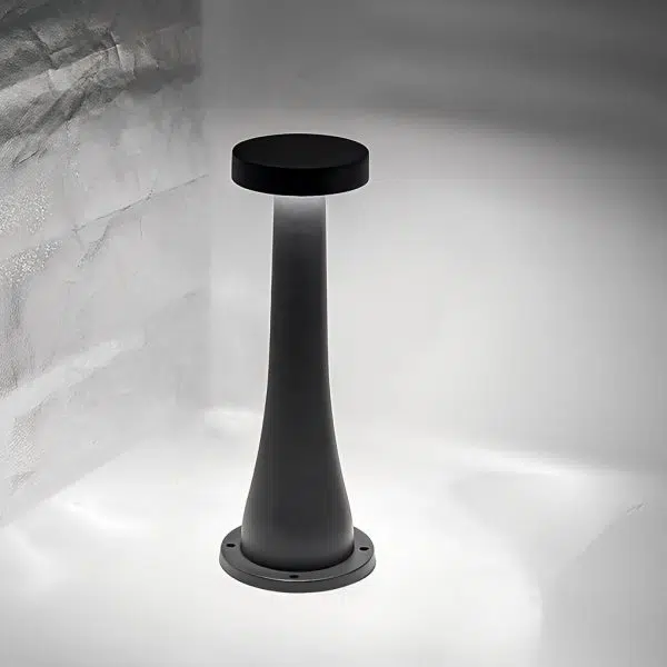 Round Mushroom Waterproof Aluminum Black Modern Outdoor Pathway Lights - Image 4