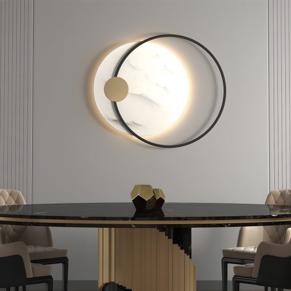 Dia 13''/26'' Round Marble Decorative LED Wall Sconces for Home - Image 2