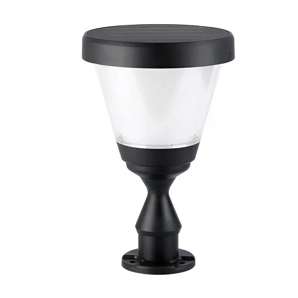 Waterproof LED Black Modern Solar Fence Post Cap Light Pillar Lights - Image 10