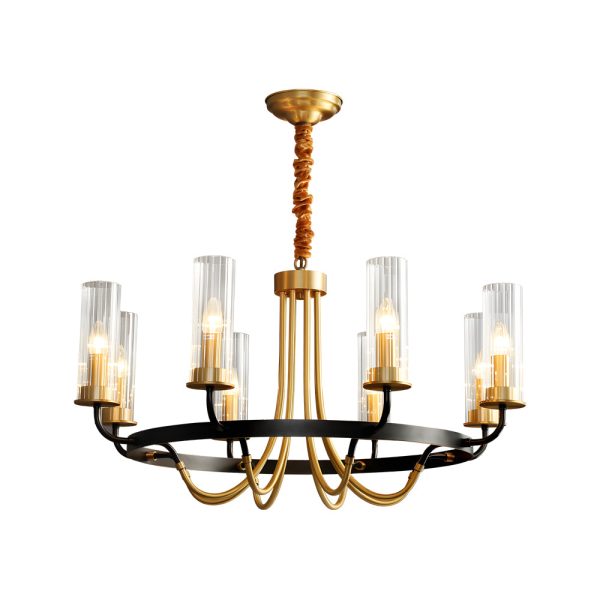 6/8-Light Candlelight Wagon Wheel Chandelier with Glass Shades - Image 10