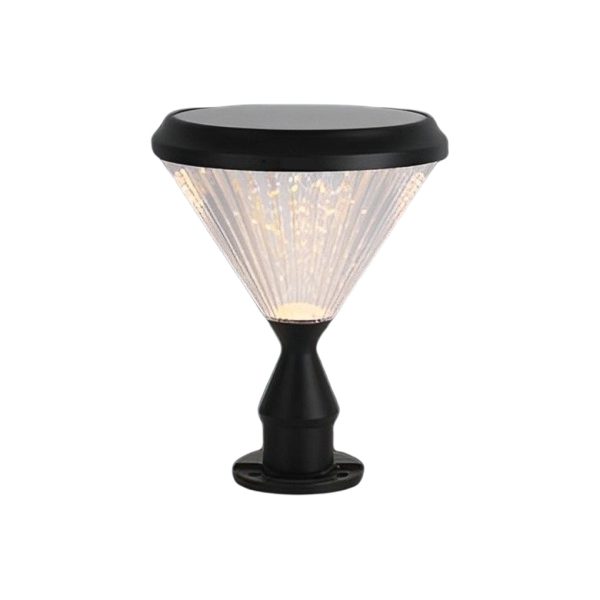 Round Waterproof Light Control LED Black Modern Solar Outdoor Lights - Image 12