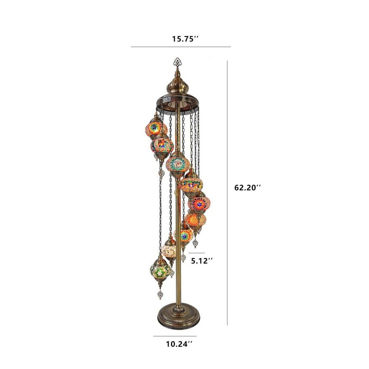 Retro Turkish Moroccan Globe 9-Light Standing Floor Lamp - Image 8