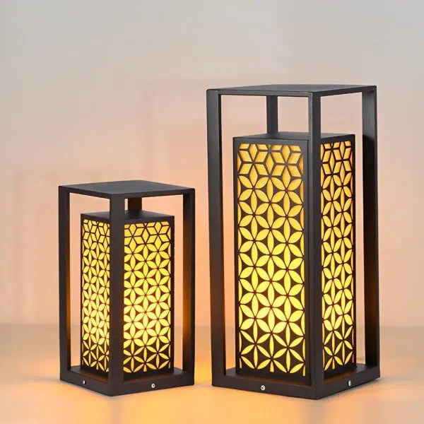 Unique Flower Pattern Waterproof Black Modern LED Lawn Lamp Path Lights - Image 8