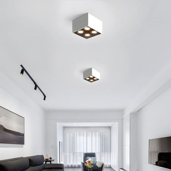 Adjustable 4-Head 7/12W LED Flush Mount Cube Ceiling Spotlights - Image 2