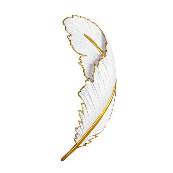 Modern Art Decorative Resin Feather LED Strip Dimmable White Wall Sconces - Image 12