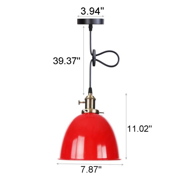 Industrial Iron Multicolor Bowl 1-Light Pendant Light - Image 8