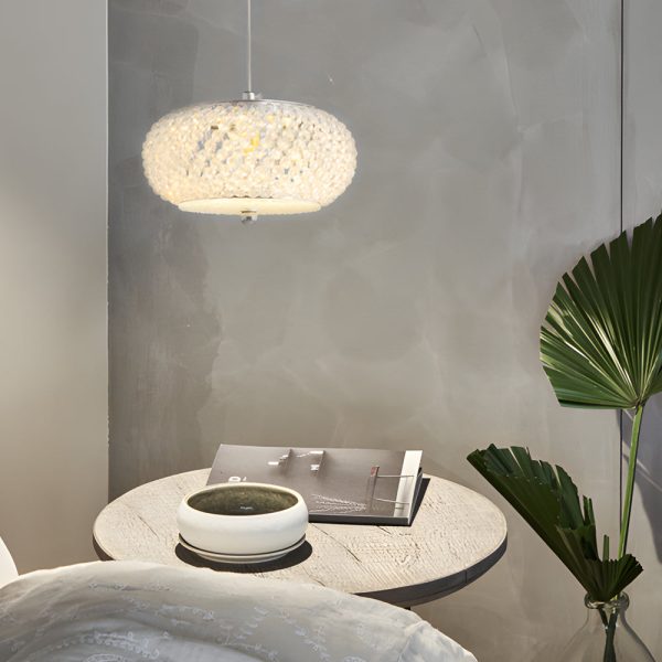 Small Round Drum Crystal LED 3 Step Dimming Luxury Modern Pendant Lights - Image 2