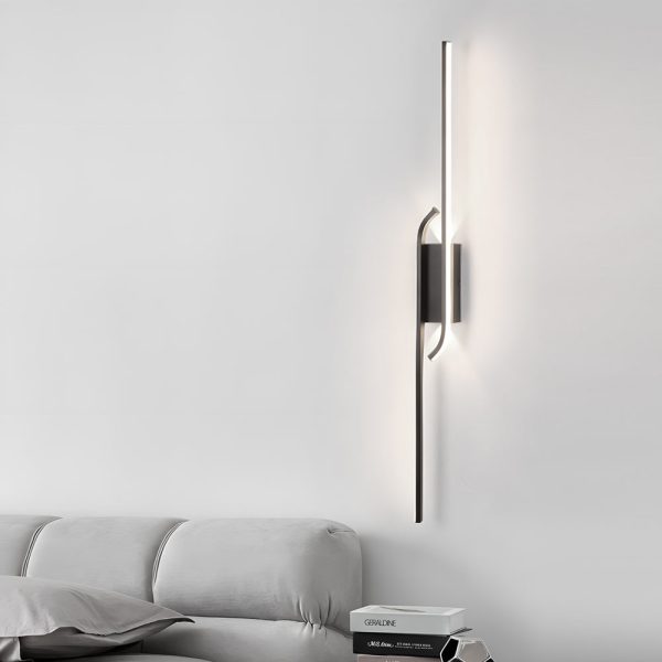 Minimalist Long Strip Aluminum LED Black Nordic Wall Lights Indoor - Image 4