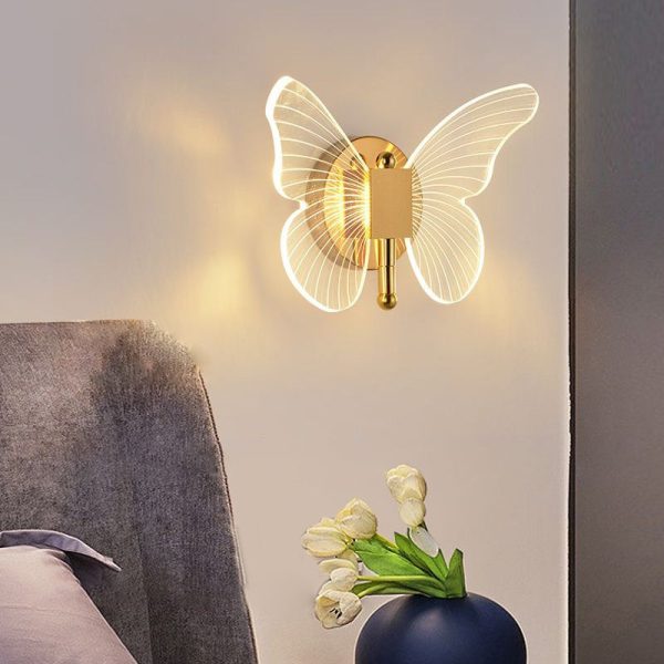 Butterflies Luxury Creative Three Step Dimming Modern LED Wall Lights Fixture - Image 3