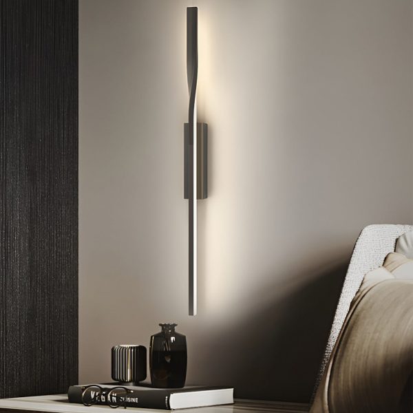 Creative Linear Strip LED Black Nordic Wall Lamp Wall Sconce Lighting - Image 4