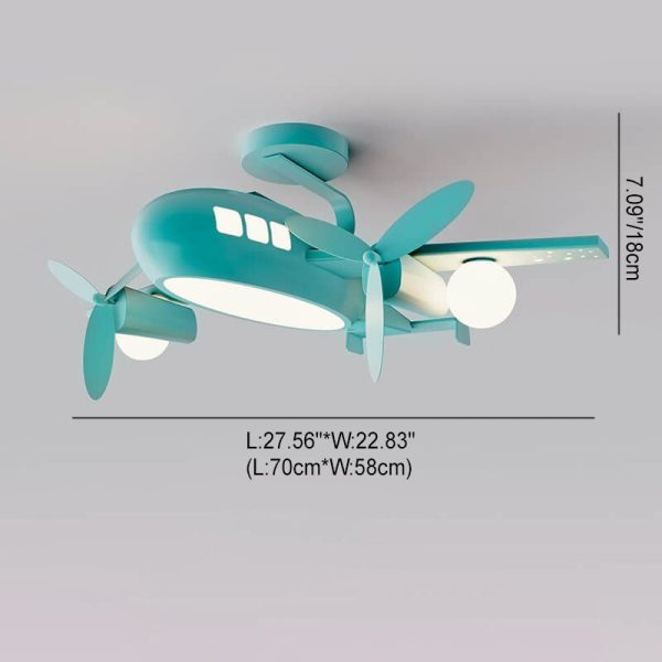 Nordic Creative Kids Cartoon Wrought Iron Airplane LED Pendant Light - Image 3