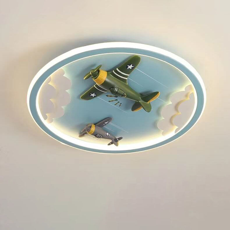 2-df6c3733-84fa-4b45-bb56-f8bf51aa86e5.jpg Modern Cartoon Resin Airplane Pegasus Acrylic Shade LED Kids Flush Mount Ceiling Light - Image 4