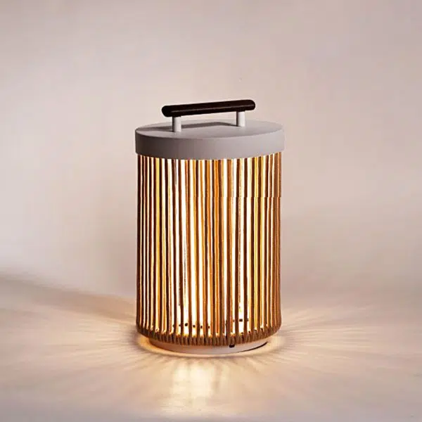 Handmade Rattan Waterproof LED Modern Portable Solar Outdoor Lanterns - Image 5