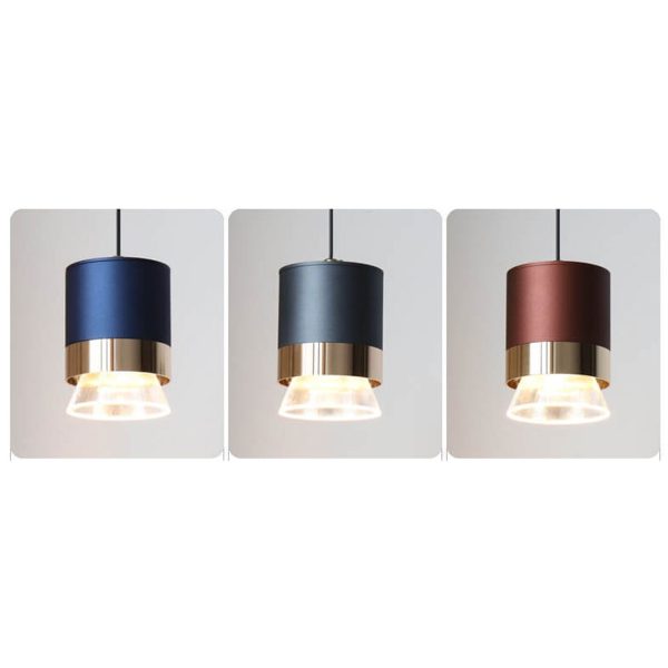 Nordic Light Luxury Cylindrical Aluminum Acrylic LED Pendant Light - Image 11