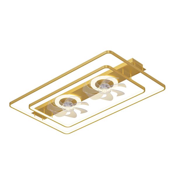 Rectangular LED Two Fans Nordic Bladeless Ceiling Fan - Image 8