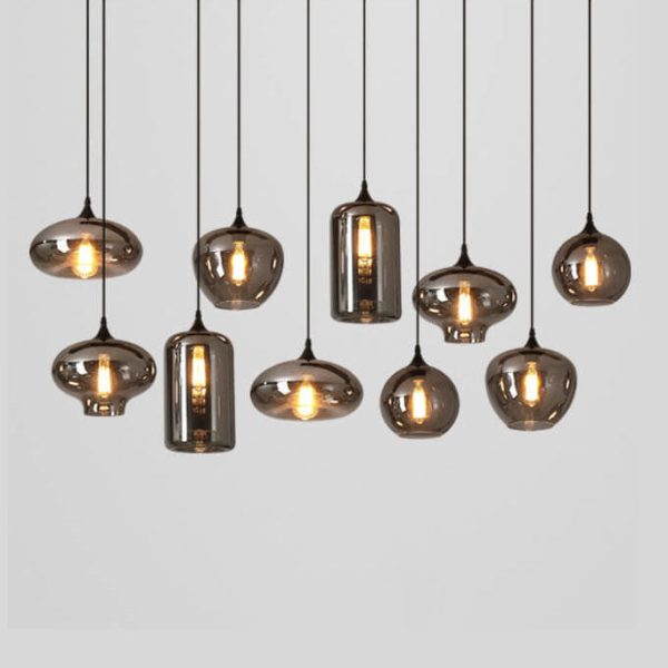 Modern Smoke Gray Glass 1-Light LED Pendant Light - Image 3