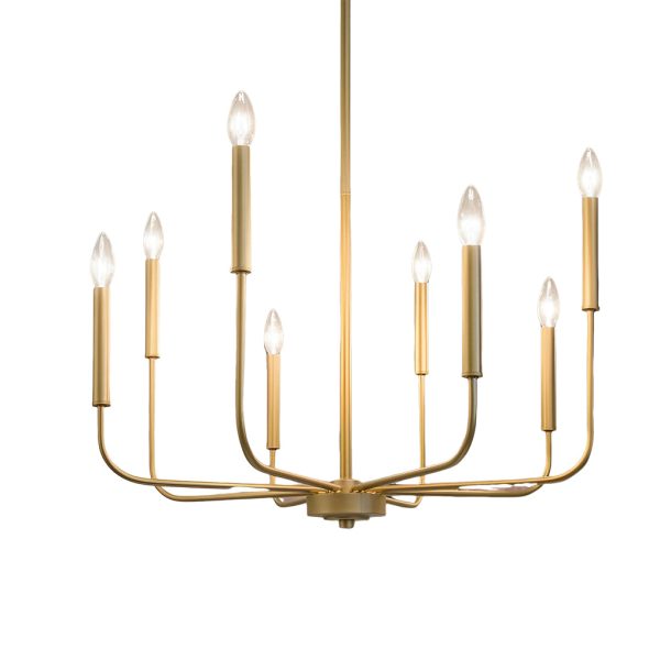 8 Lights Candlelight LED Three Step Dimming Industrial Style Chandelier - Image 7