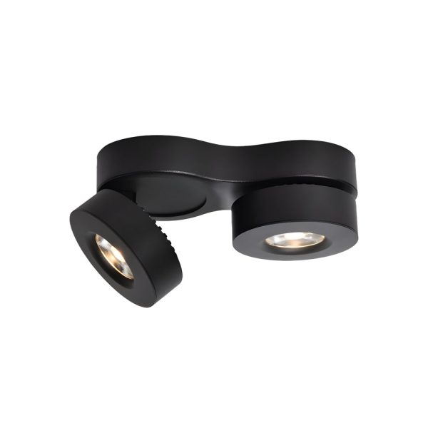 Modern Double Head Rotating Folding Ceiling-Mounted Spotlight in Black/White - Image 9