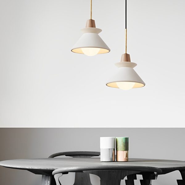 Creative Cement Wood White Nordic Chandelier Kitchen Pendant Lighting - Image 3