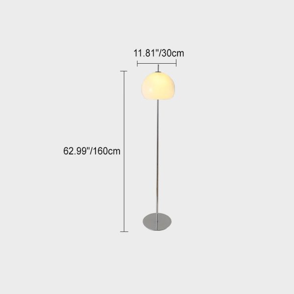 Contemporary Retro Mushroom Hardware Glass 2-Light Standing Floor Lamp For Living Room - Image 4