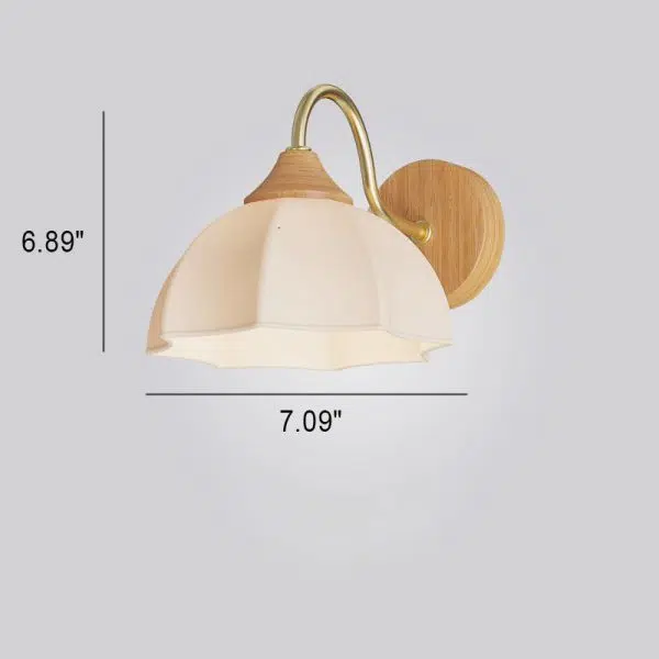 Nordic Striped Glass Round Log Wood 1-Light Wall Sconce Lamp - Image 11