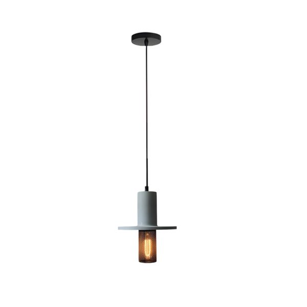 Nordic Minimalist Retro Industrial Cement & Mesh LED Pendant Light - Image 7