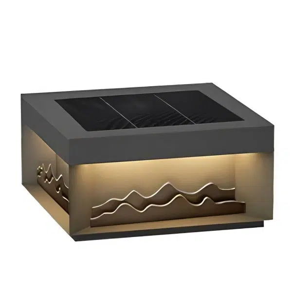 Mountain Scenery LED Waterproof Black Modern Solar Fence Post Lights - Image 7