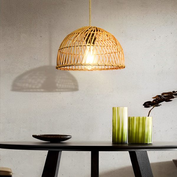 Handmade Rattan Bamboo Southeast Asian Japanese Style Chandelier Light - Image 2