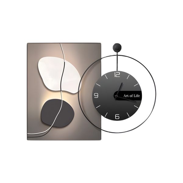 Geometric Silent Wall Clock Canvas Painting Wall Art Decor - Image 11