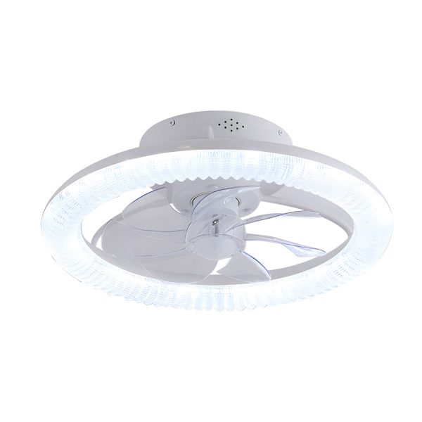 Round Dimmable with Remote Control RGB White Modern Ceiling Fan and Light - Image 8