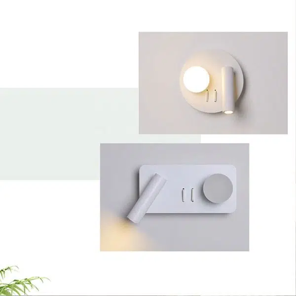 Nordic Minimalist Round/Square Acrylic Iron LED Reading Wall Sconce Lamp - Image 13