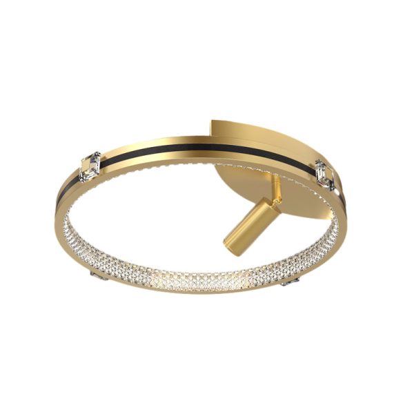 Round Ring Three Step Dimming Crystal Modern Ceiling Lights with Spotlights - Image 7