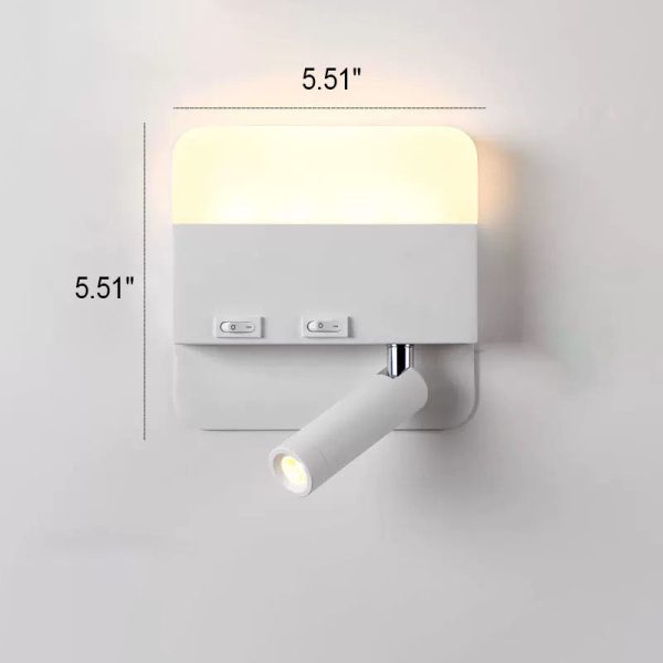 Modern Minimalist Round Square Acrylic Aluminum LED Reading Wall Sconce Lamp - Image 7