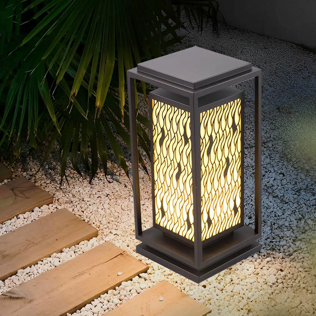 2-ffe69c55-072c-428f-a735-e3daa501e8d0.jpg Square Retro Waterproof LED Black Vintage Outdoor Pathway Lights Lawn Lamp - Image 1