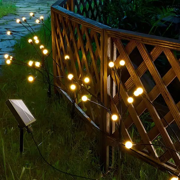 2-Pack LED Solar Firefly Garden Lights Swaying Starburst Outdoor Landscape Lighting - Image 3
