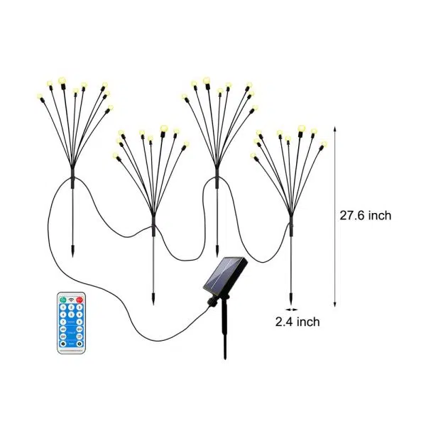2-Pack LED Solar Firefly Garden Lights Swaying Starburst Outdoor Landscape Lighting - Image 6