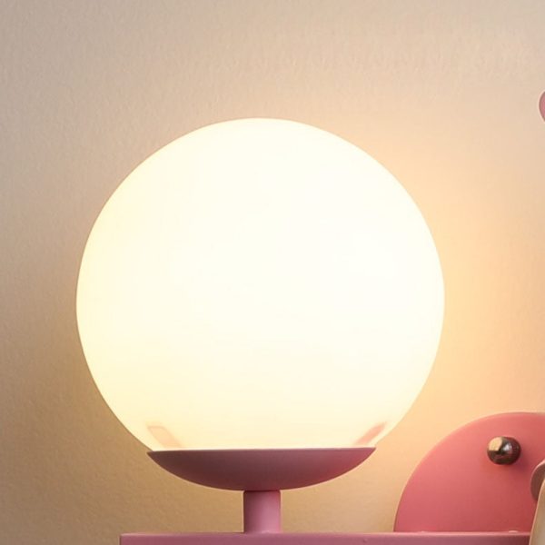 Contemporary Creative Kids Girls Unicorn Orb Resin Iron Glass 1-Light Wall Sconce Lamp For Bedroom - Image 7