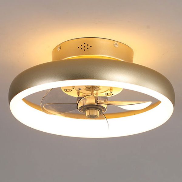 Nordic Light Luxury Round Wrought Iron LED Flush Mount Ceiling Fan Light - Image 15