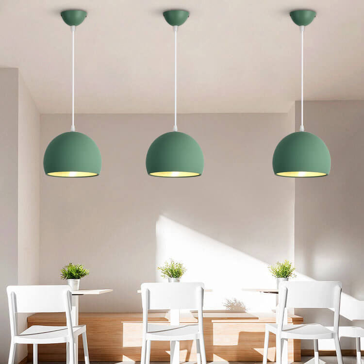 20-7a141fa9-2522-4ce9-8750-2eb9f2424100.jpg Modern Solid Color Round Head Iron 1-Light Pendant Light - Image 1