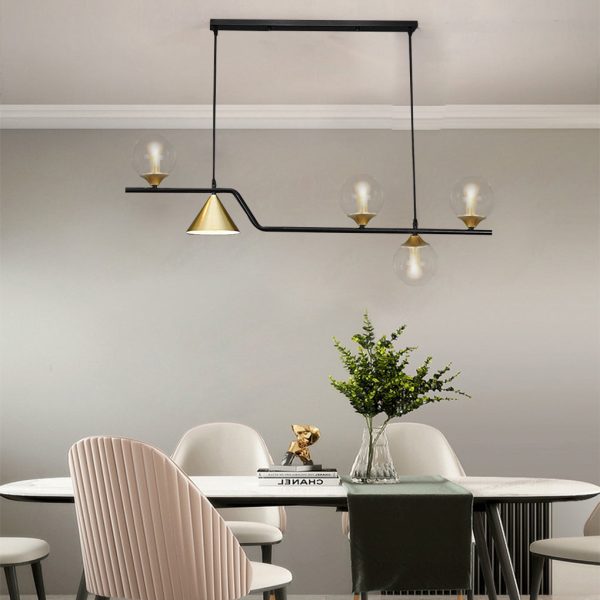 Strip Cone Glass Bubbles LED Iron Electroplating Nordic Chandelier - Image 13