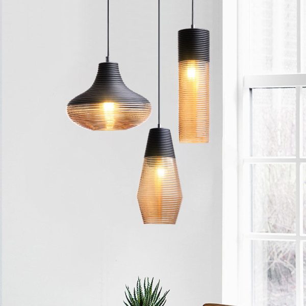 Contemporary Scandinavian Cylinder Oval Iron Glass 1-Light Pendant Light For Living Room - Image 11