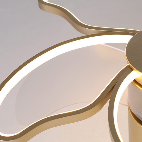 Nordic Minimalist Petal Shaped LED Semi-Flush Mount Ceiling Fan Light - Image 13