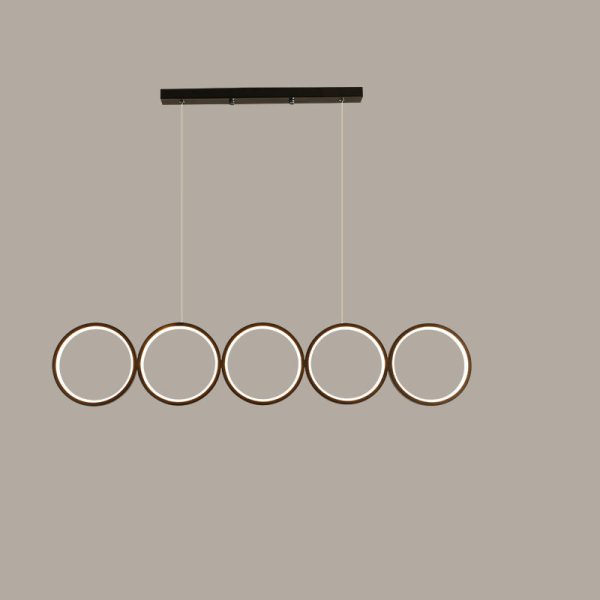 Nordic Creative Iron Acrylic 5-Circle LED Chandelier - Image 13