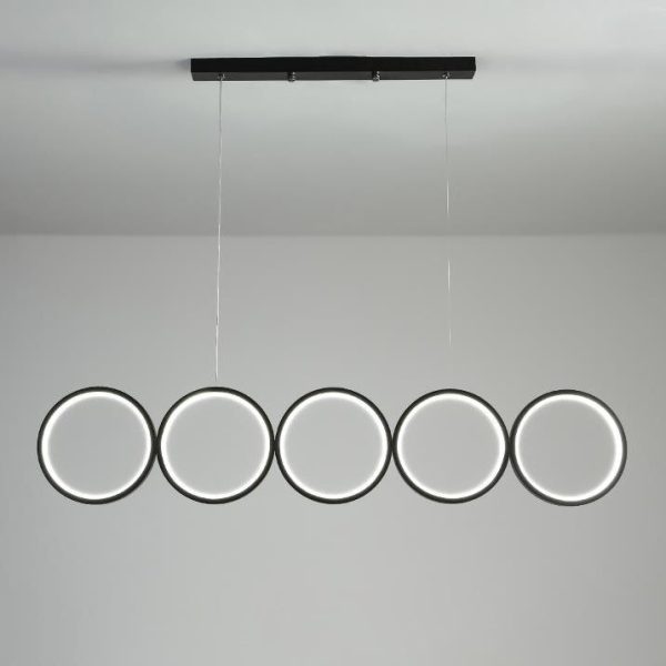 Nordic Creative Iron Acrylic 5-Circle LED Chandelier - Image 14