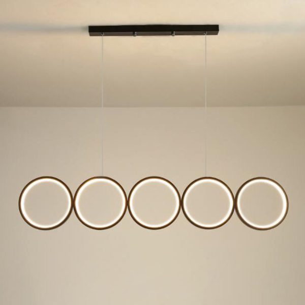 Nordic Creative Iron Acrylic 5-Circle LED Chandelier - Image 16