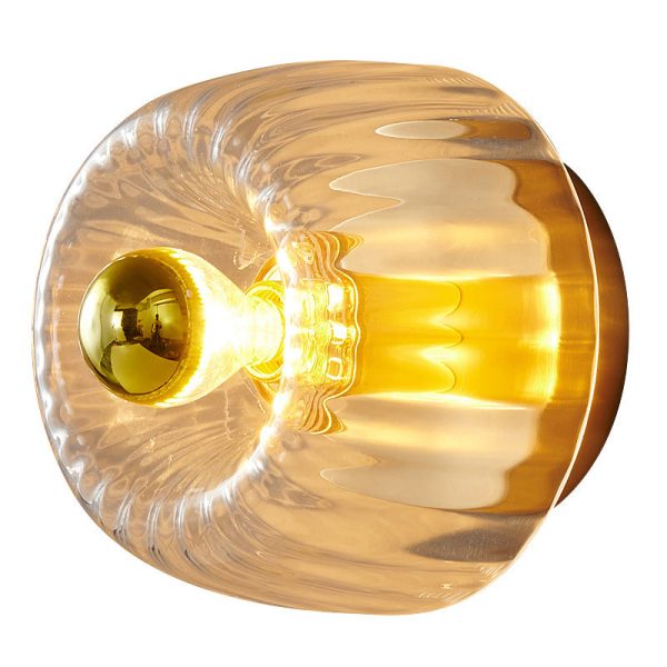Modern Luxury Glass Sun Shape Full Copper Dual Purpose 1-Light Flush Mount Light - Image 9